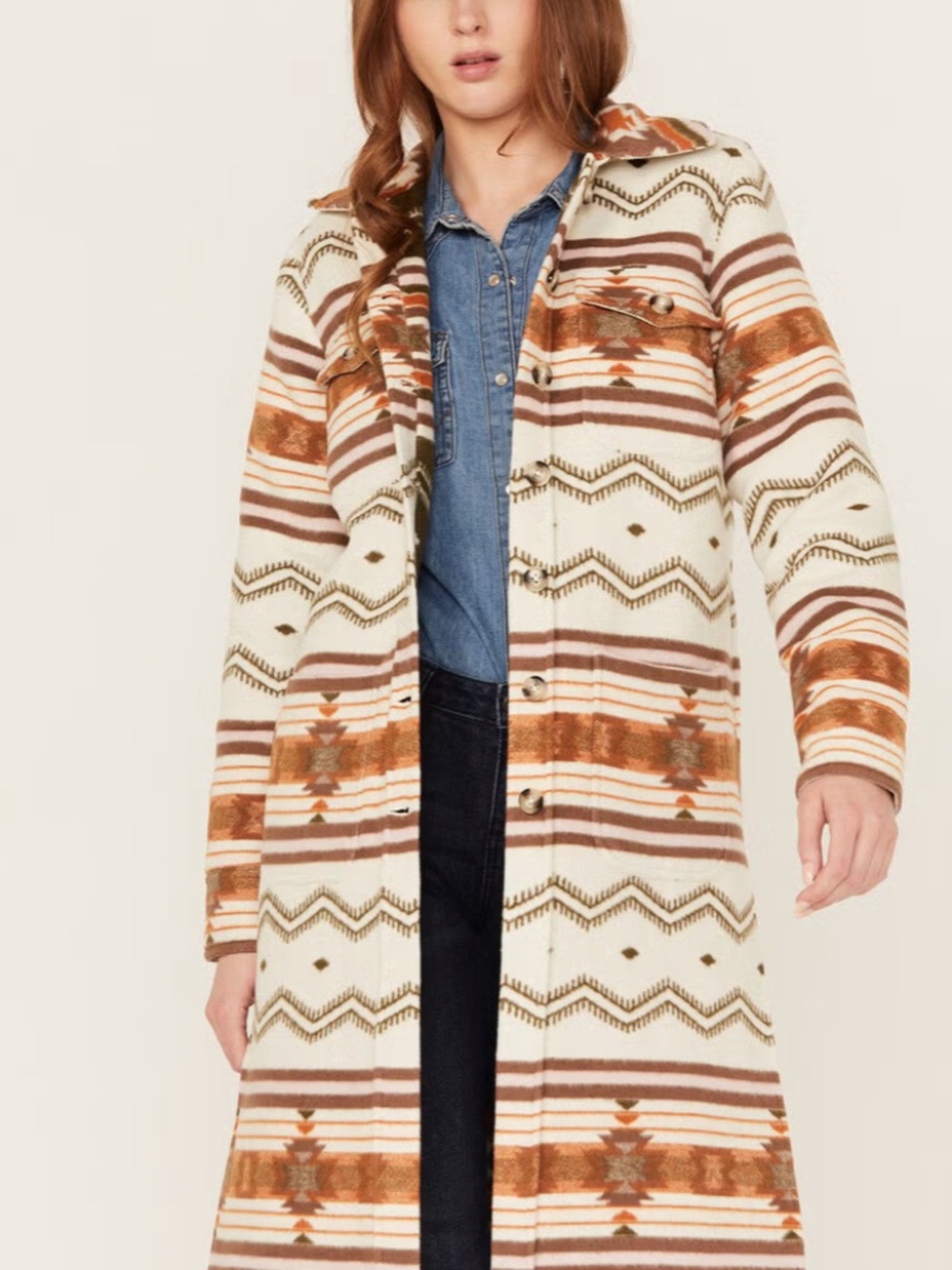 Shyanne Southwestern Long Shacked Size Small Winter Fall Pattern (T)